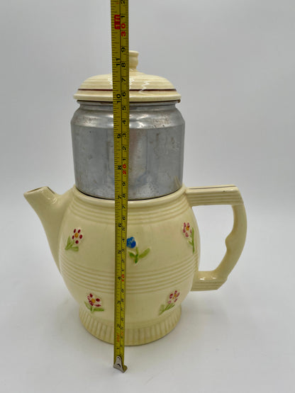 1920s Fraunfelter Thermostat-Proof Drip-O-Lator Ceramic Coffee Pot - Vintosh Vintage