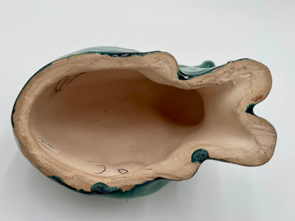 Vintage 4" Glossy Spruce Green Ceramic Cat Figurine - Vintosh Vintage