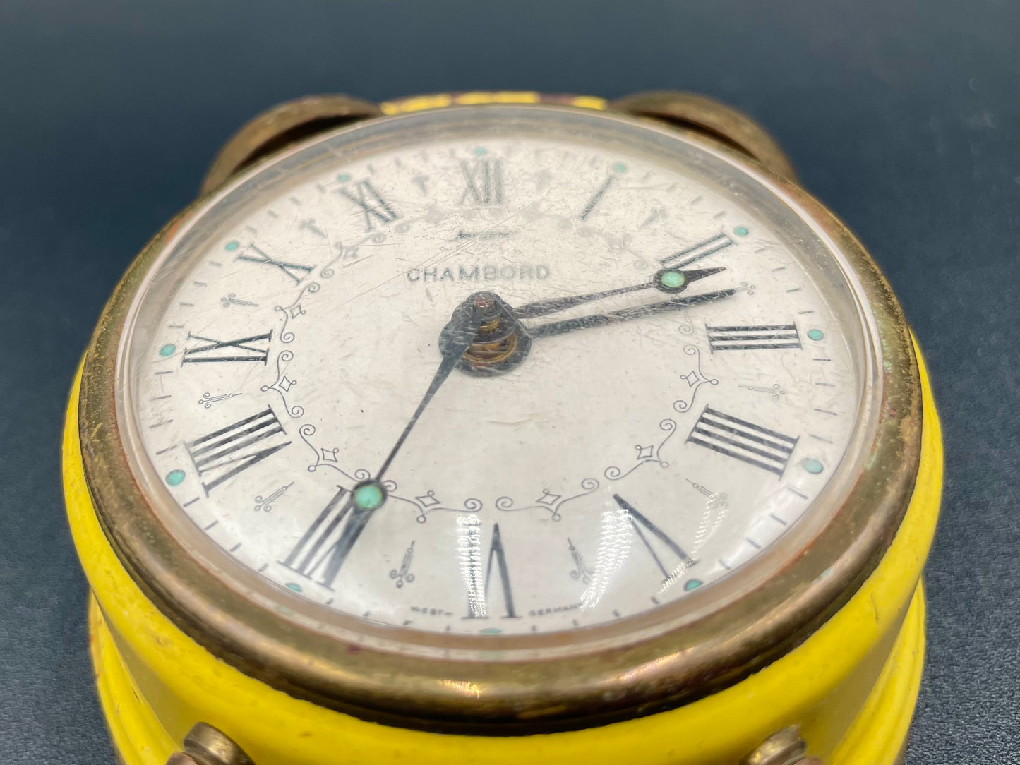 Vintage Jerger Chambord Yellow Mechanical Twin Bell
Alarm Clock West Germany - Vintosh Vintage