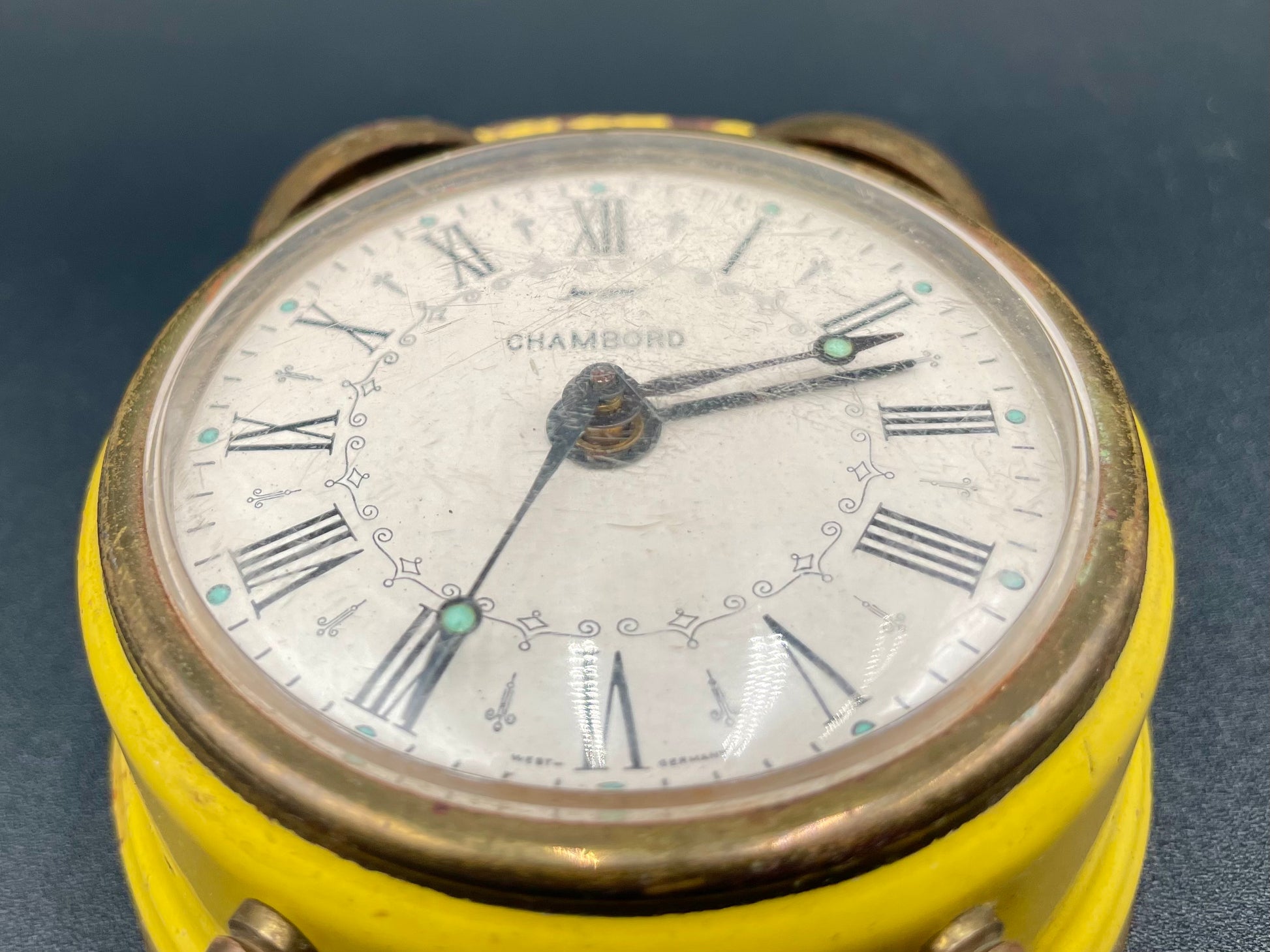 Vintage Jerger Chambord Yellow Mechanical Twin Bell
Alarm Clock West Germany - Vintosh Vintage