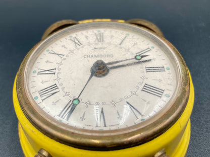 Vintage Jerger Chambord Yellow Mechanical Twin Bell
Alarm Clock West Germany - Vintosh Vintage