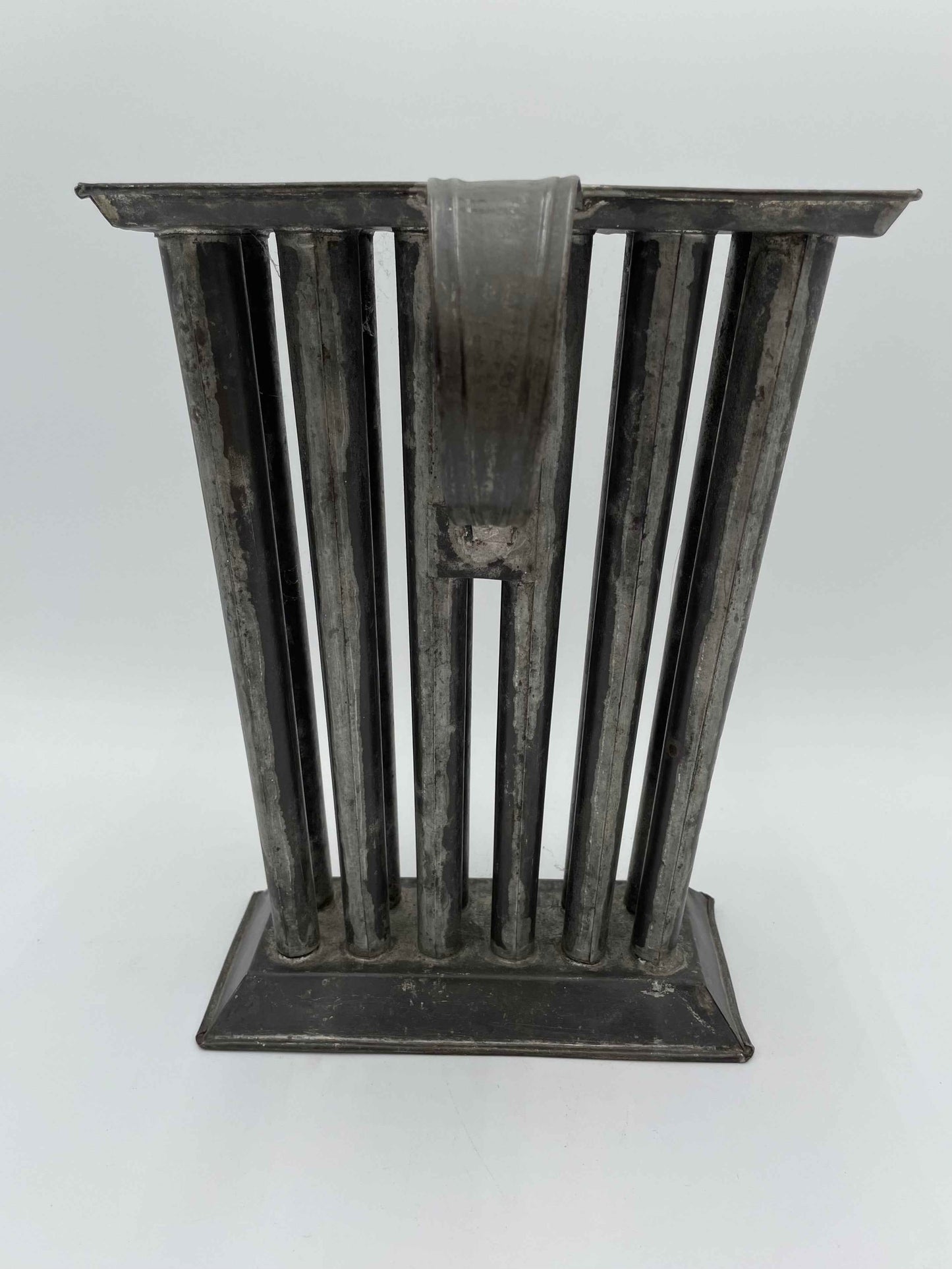 Primitive Antique Metal 1800s Rustic Handmade 12 Cylinder Candle Mold