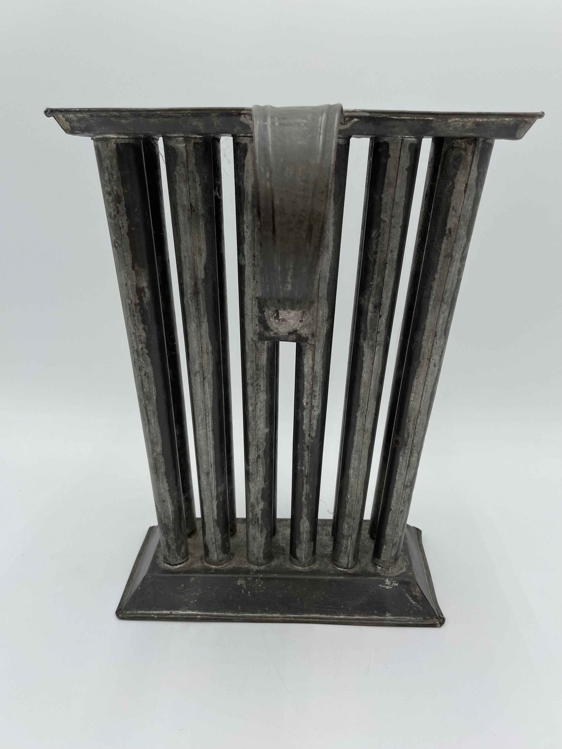 Primitive Antique Metal 1800s Rustic Handmade 12 Cylinder Candle Mold