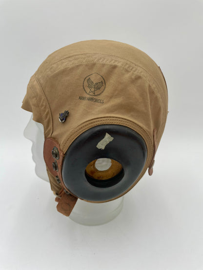 WWII USAAF AN-H-15
Summer Flight Helmet & 1943 Leather Flying
Goggles - Vintosh Vintage