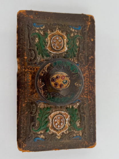 Antique Italian Hand Painted Ornate Wood Ink Blotter Rocker - Vintosh Vintage