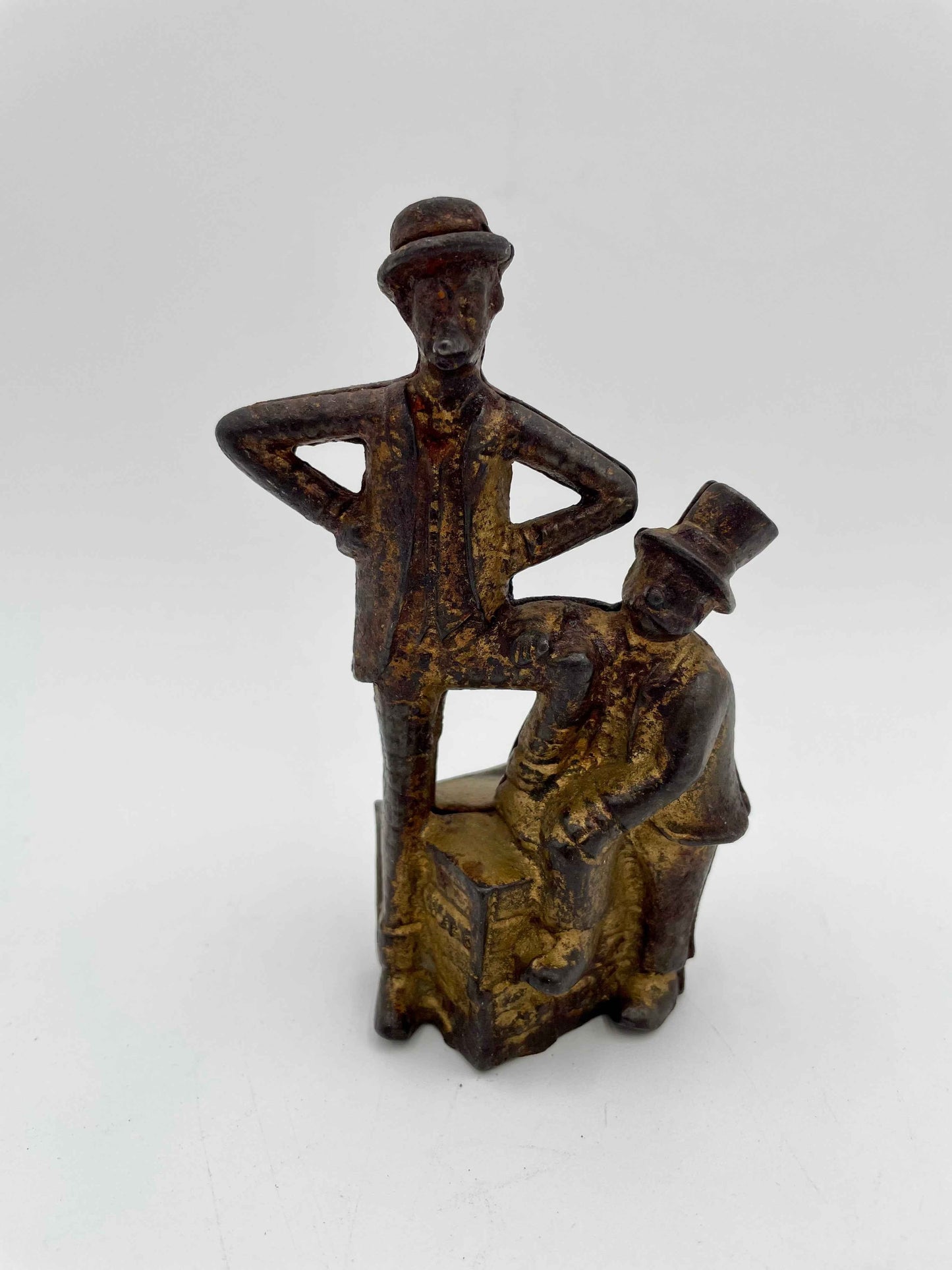 Original AC Williams Cast Iron Collectible Mutt & Jeff Coin Bank Early 1900s