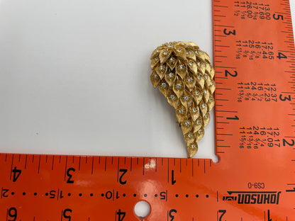 VTG Austrian Art Deco Goldtone Cascading Leaves & Crystal
Stones Brooch Pin - Vintosh Vintage