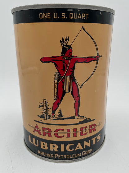 VTG 1964 Archer Lubricants 1 Full Quart Metal Can Chief  Aircraft Oil