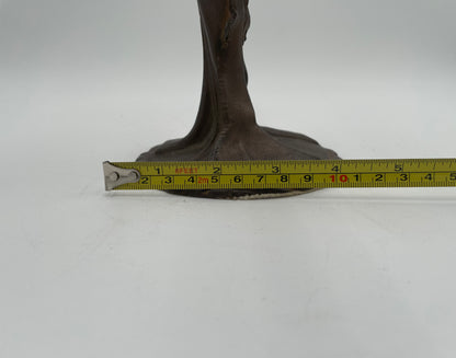 Antique Art Nouveau Woman Cast Metal Pedestal Vanity Mirror - Vintosh Vintage