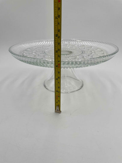Vintage Federal Glass 11"
Pedestal Cake Stand Windsor Button & Cane Design