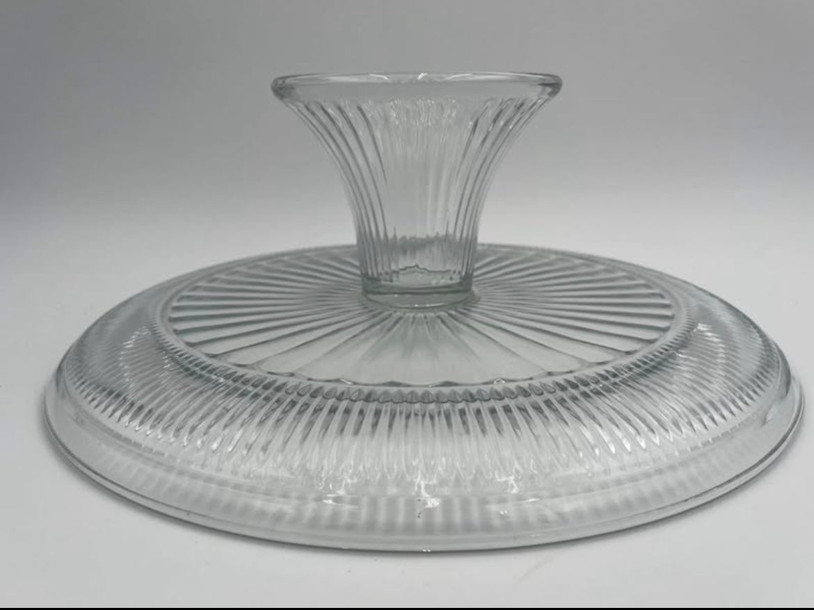 Vintage 12" Anchor Hocking Canton Clear Glass PedestalCake Stand