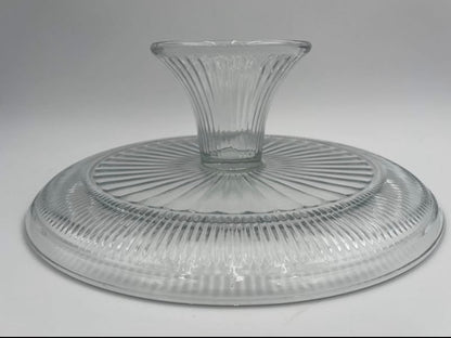 Vintage 12" Anchor Hocking Canton Clear Glass PedestalCake Stand