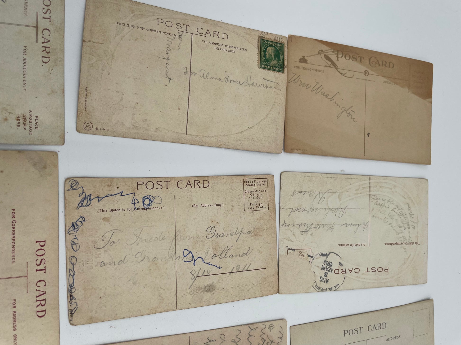 Lot Of 11 Antique 1909-1930 Birthday Postcards - Vintosh Vintage