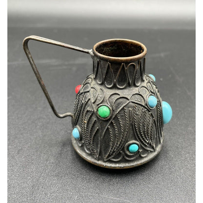 Vintage Metal and Bead Miniature Art Deco Kettle (B7) - Vintosh Vintage