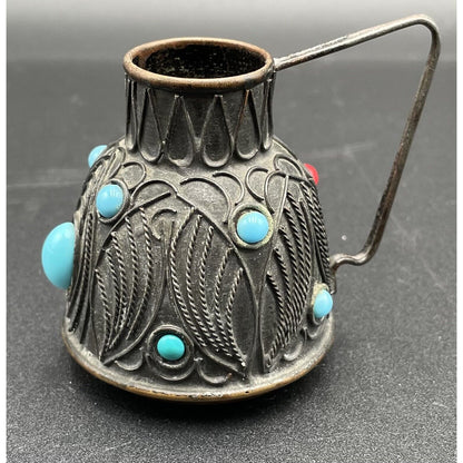 Vintage Metal and Bead Miniature Art Deco Kettle (B7) - Vintosh Vintage