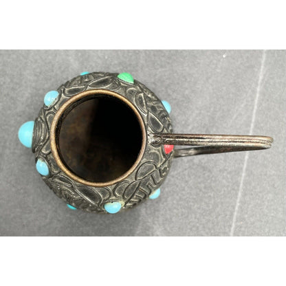 Vintage Metal and Bead Miniature Art Deco Kettle (B7) - Vintosh Vintage