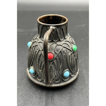 Vintage Metal and Bead Miniature Art Deco Kettle (B7) - Vintosh Vintage