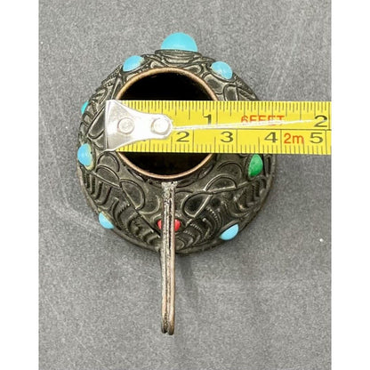 Vintage Metal and Bead Miniature Art Deco Kettle (B7) - Vintosh Vintage