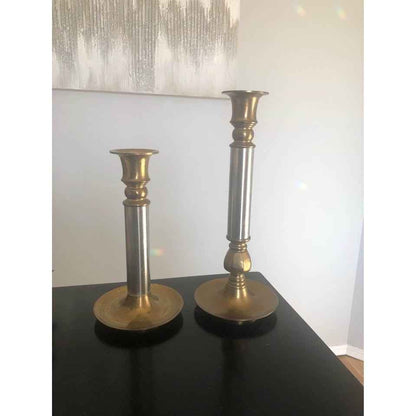 Two Vintage Heavy Metal Candle Sticks  (C2)