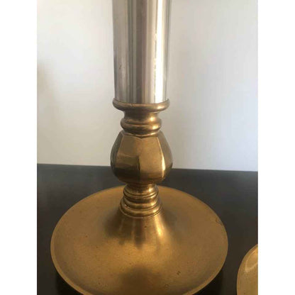 Two Vintage Heavy Metal Candle Sticks  (C2)