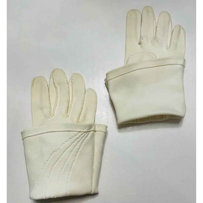 Vintage Ivory/Off White Embroidered Over the Wrist Gloves (B5)