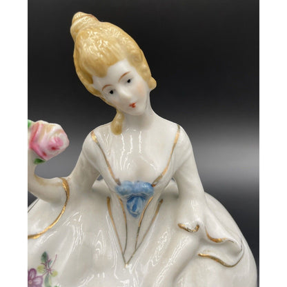 Vintage Dermay 5th Ave Victorian Woman Ceramic Powder Box Japan (B6) - Vintosh Vintage