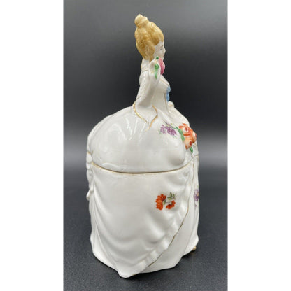 Vintage Dermay 5th Ave Victorian Woman Ceramic Powder Box Japan (B6) - Vintosh Vintage
