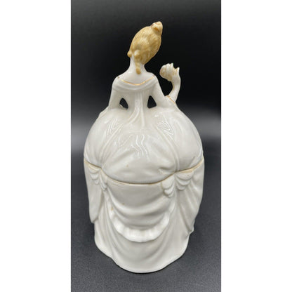 Vintage Dermay 5th Ave Victorian Woman Ceramic Powder Box Japan (B6) - Vintosh Vintage