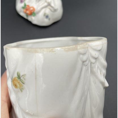 Vintage Dermay 5th Ave Victorian Woman Ceramic Powder Box Japan (B6) - Vintosh Vintage