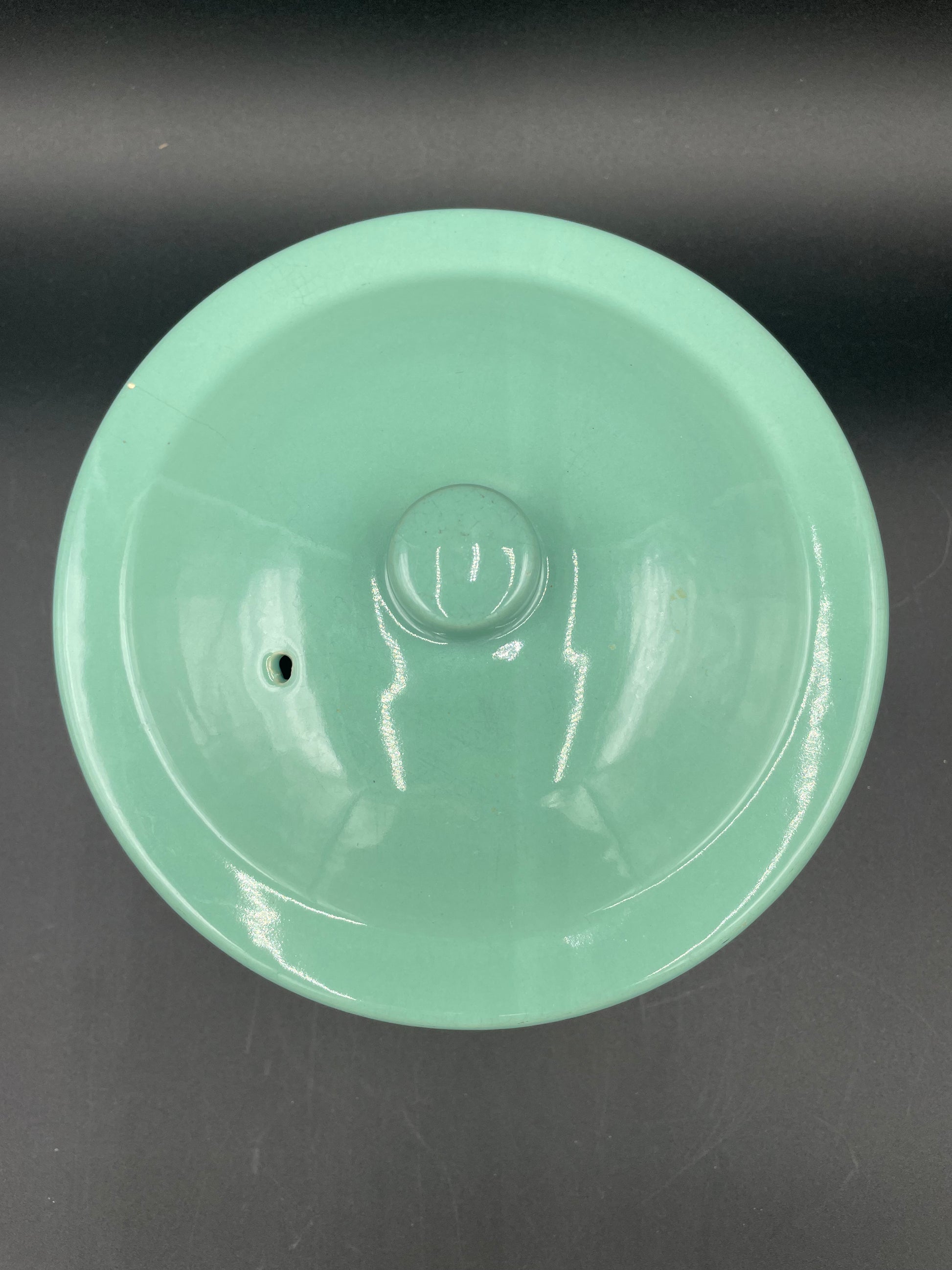 MCM Glossy Mint Green White Drip Glaze Ceramic
Casserole Dish with
Lid 7.5" - Vintosh Vintage