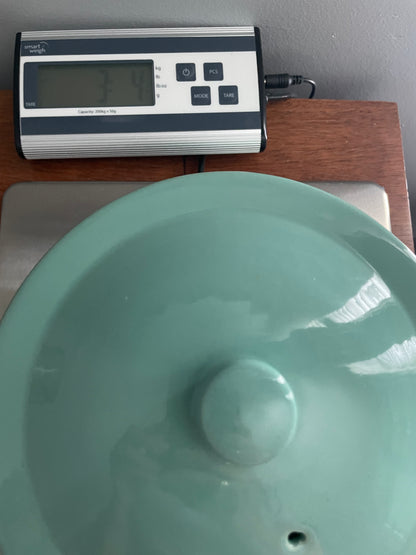 MCM Glossy Mint Green White Drip Glaze Ceramic
Casserole Dish with
Lid 7.5" - Vintosh Vintage