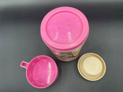 Collectible 1978 PINK JUNIOR MISS w/ Basset Hound Aladdin Metal Lunchbox & Thermos - Vintosh Vintage