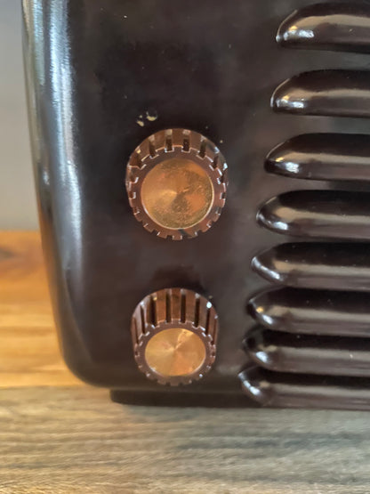 1948 Philco Transitone Tube Radio Art Deco Bakelite Model 48-464 w/ Orange Numerals - Vintosh Vintage