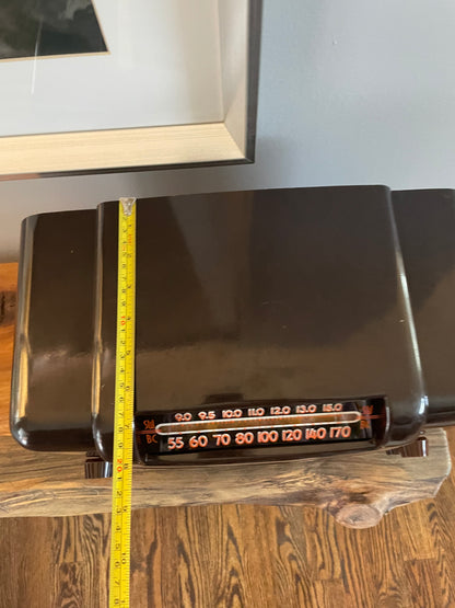 1948 Philco Transitone Tube Radio Art Deco Bakelite Model 48-464 w/ Orange Numerals - Vintosh Vintage