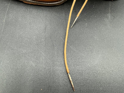 Antique Ladies Victorian Shoes Brown Leather High-Top Lace Up 2" Heels