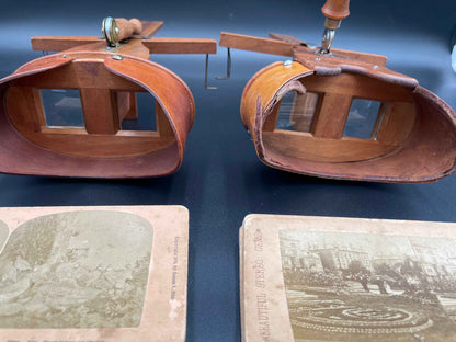 Two Antique Wood Stereoscopes & 25
Stereoscopic Images