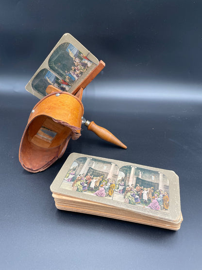 Two Antique Wood Stereoscopes & 25
Stereoscopic Images
