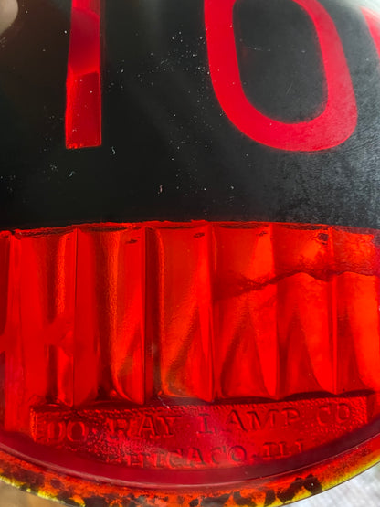 Do-Ray Lamp Company
Vintage Red Glass Stop Lens 7" - Chicago Illinois loop