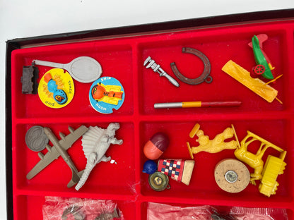 1960s Gumball Machine & Cracker Jacks Prizes in 12 Panel Display Case 45+ Collectible Trinkets