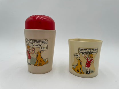1930s Ovaltine Little Orphan Annie & Dog Sandy Shaker & Cup Set
