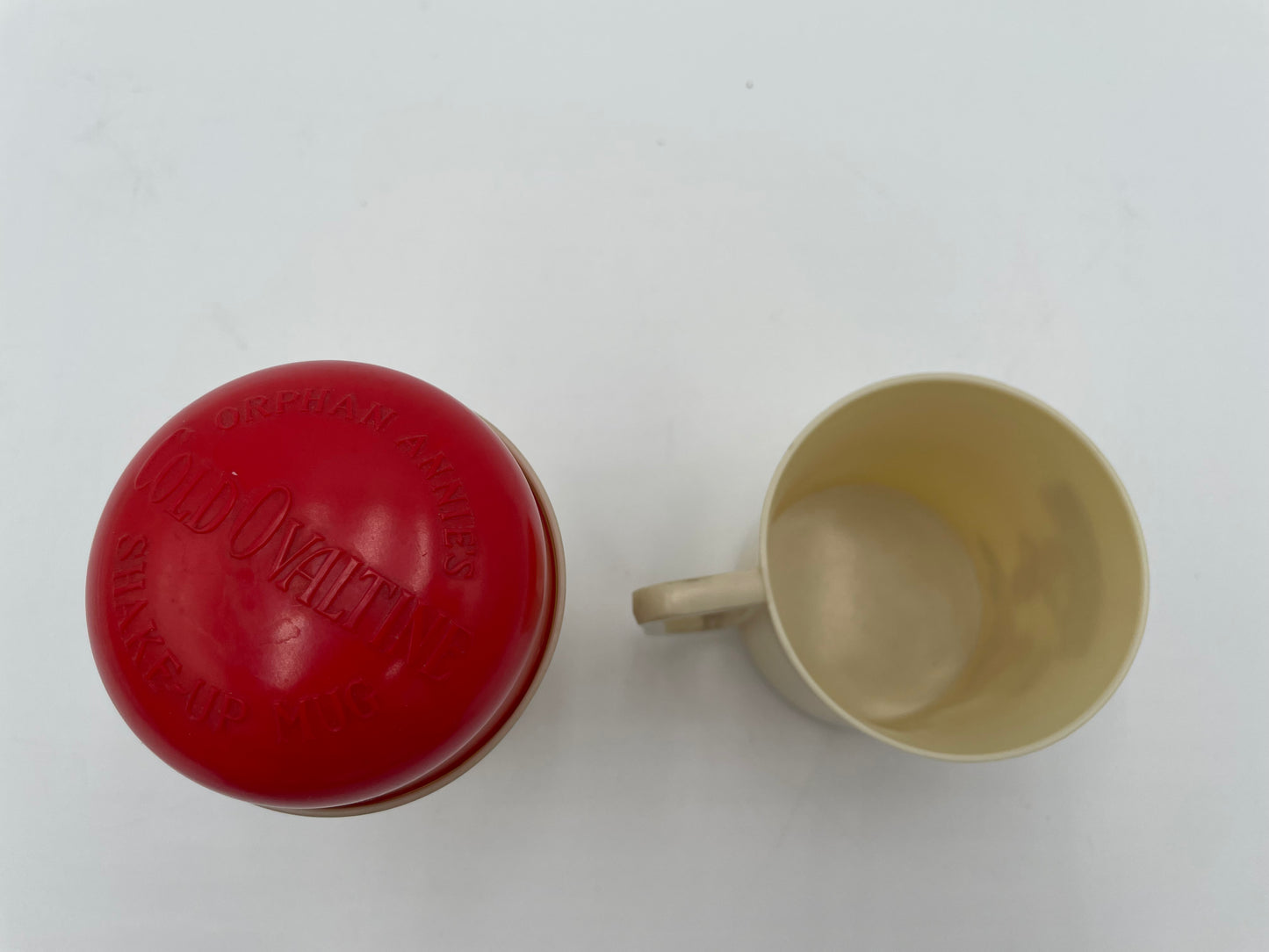 1930s Ovaltine Little Orphan Annie & Dog Sandy Shaker & Cup Set