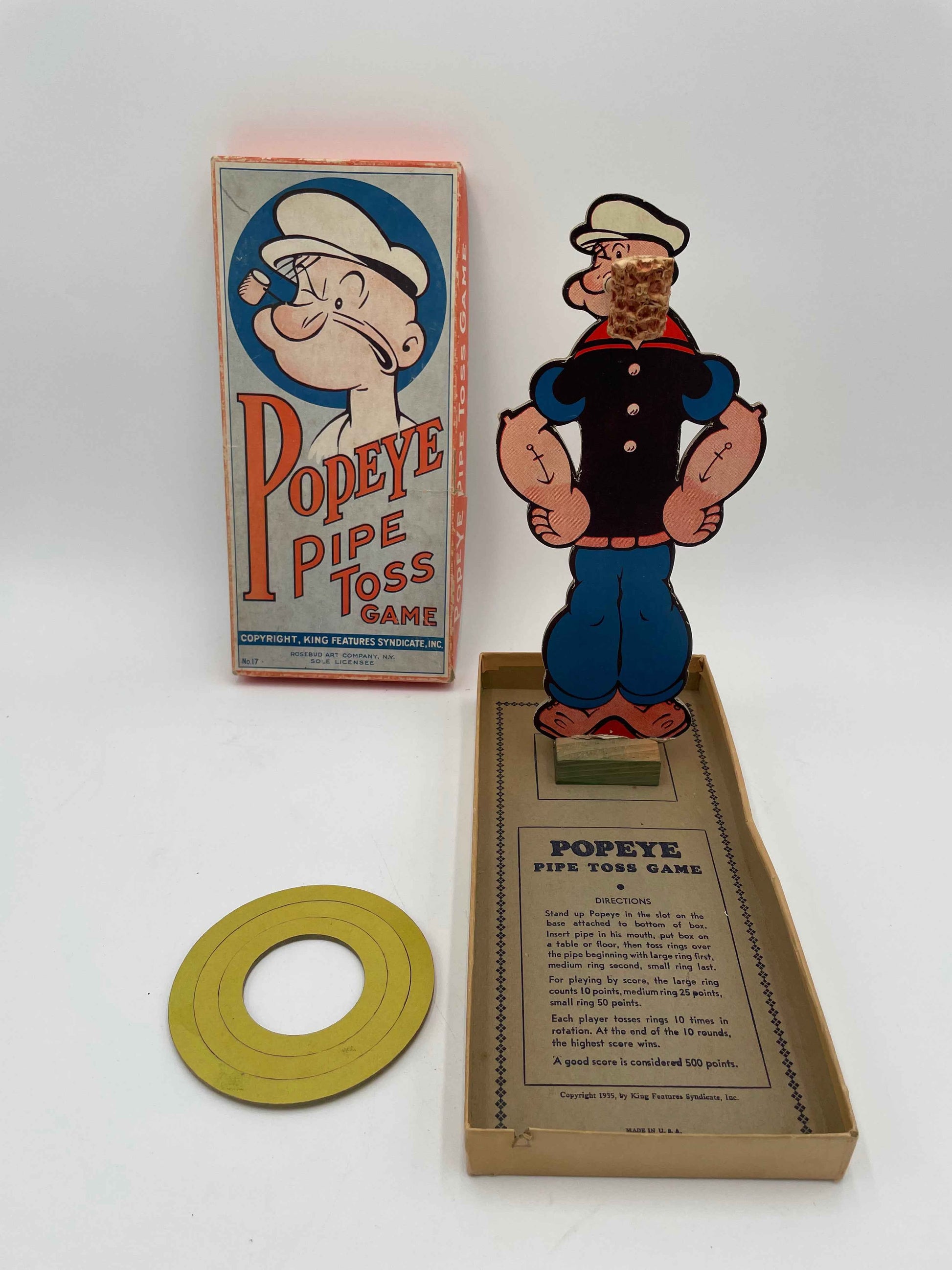 1935 Popeye Pipe Toss Boxed Game Complete w/ Instructions by Rosebud Art Company USA