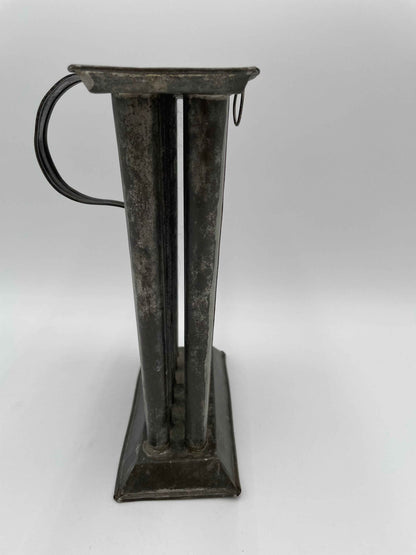 Primitive Antique Metal 1800s Rustic Handmade 12 Cylinder Candle Mold