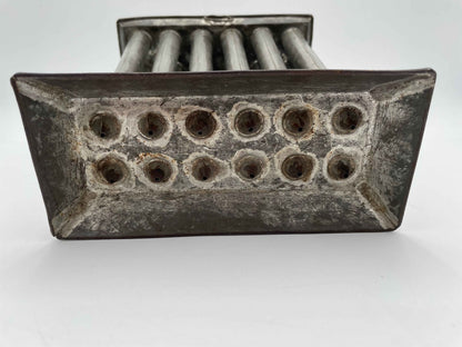Primitive Antique Metal 1800s Rustic Handmade 12 Cylinder Candle Mold