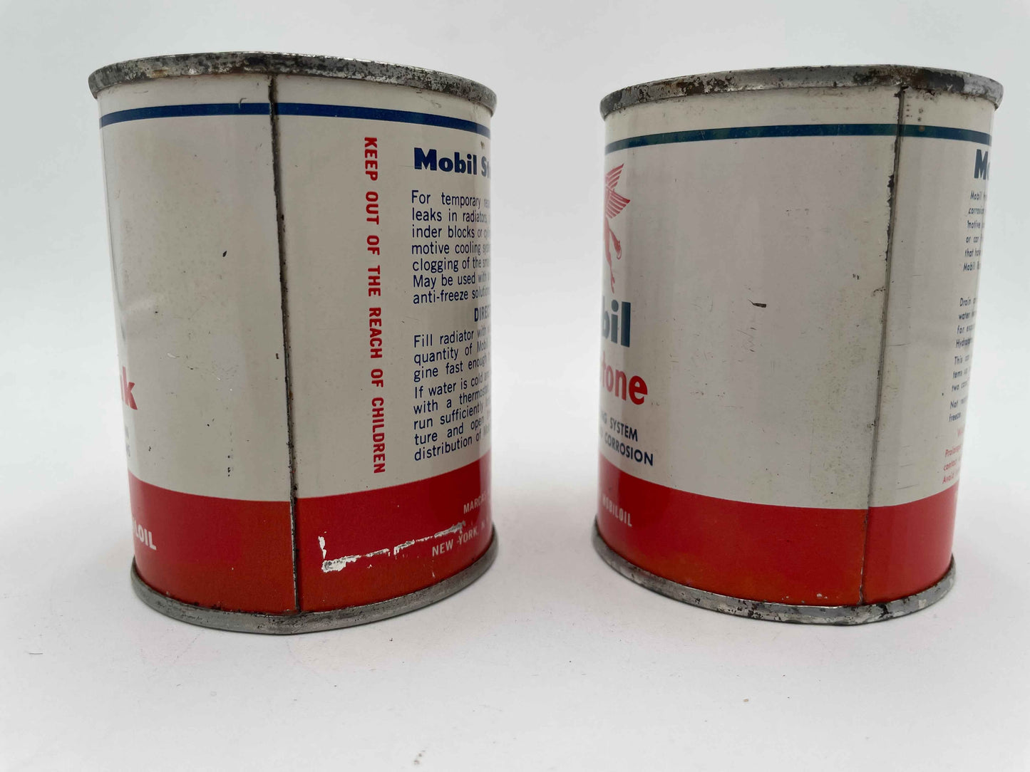 Vintage MOBIL SOCONY OIL Stop-Leak &
Hydrotone 8 oz Full Cans