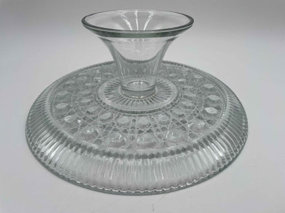 Vintage Federal Glass 11"
Pedestal Cake Stand Windsor Button & Cane Design
