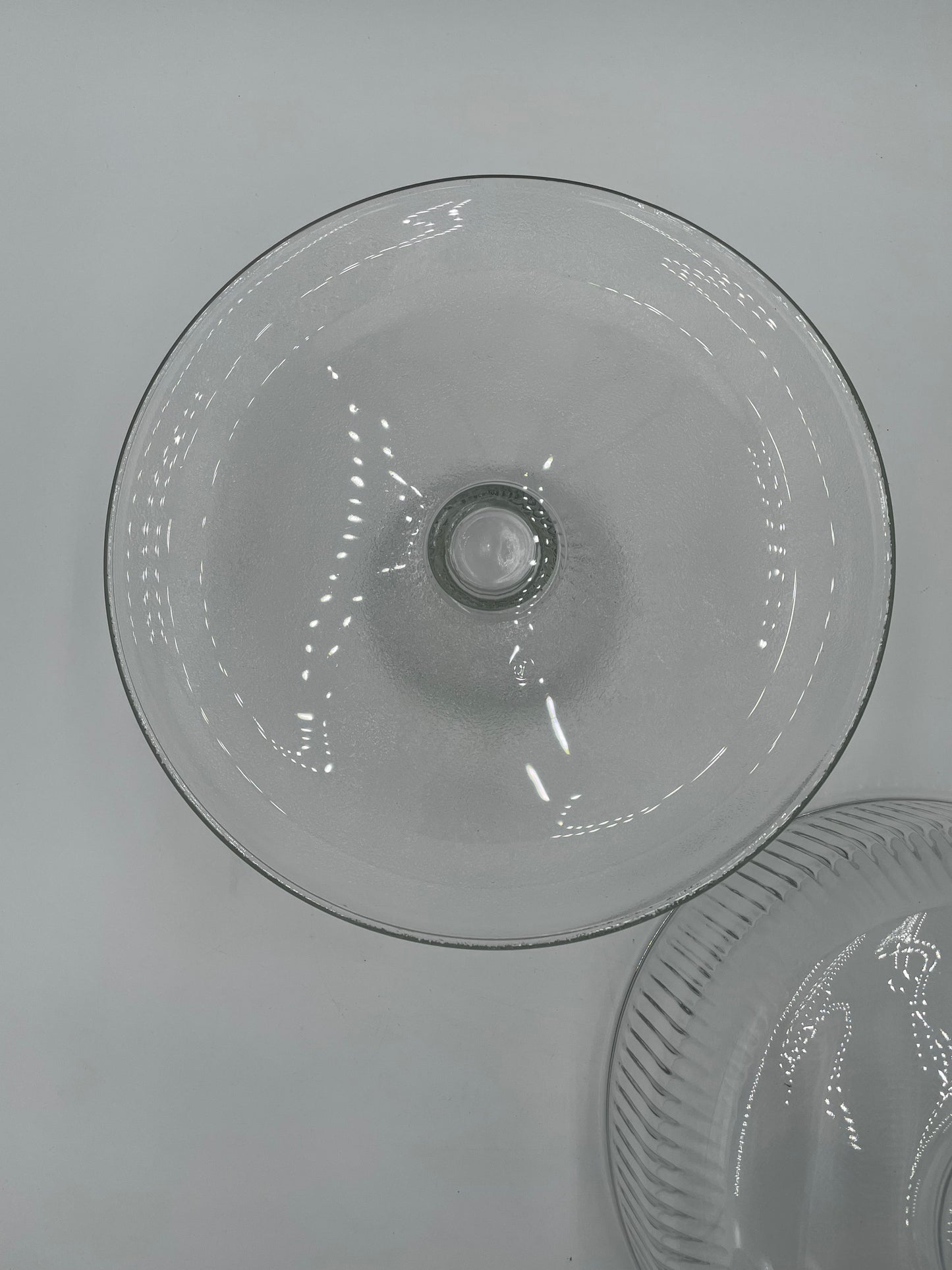 Vintage Anchor Hocking Monaco Ribbed Glass 11" Cake Stand w/ Dome