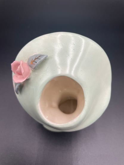 1950s Glamour Girl
Head Vase Green Dress & Hat Gold Lashes
Accent Red Lips 4"