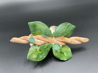 Vintage Fine Bisque
Porcelain Rose Sculpture w/ Two Buds on Branch