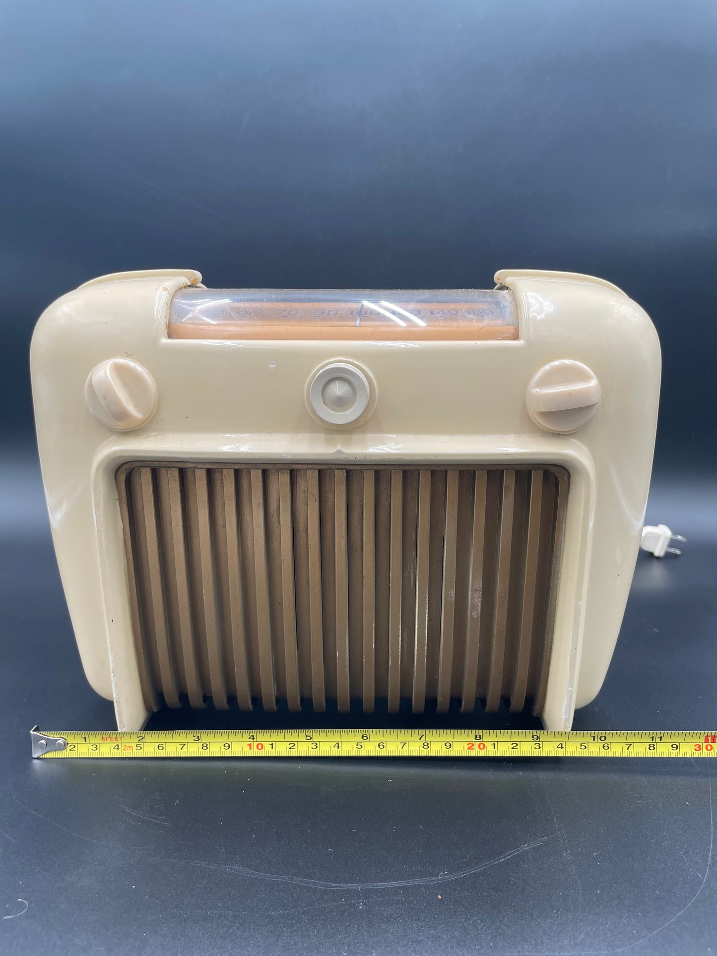 1946 Crosley 56TD Tube Ivory Bakelite Radio "Duette" Table Top Model - Works!